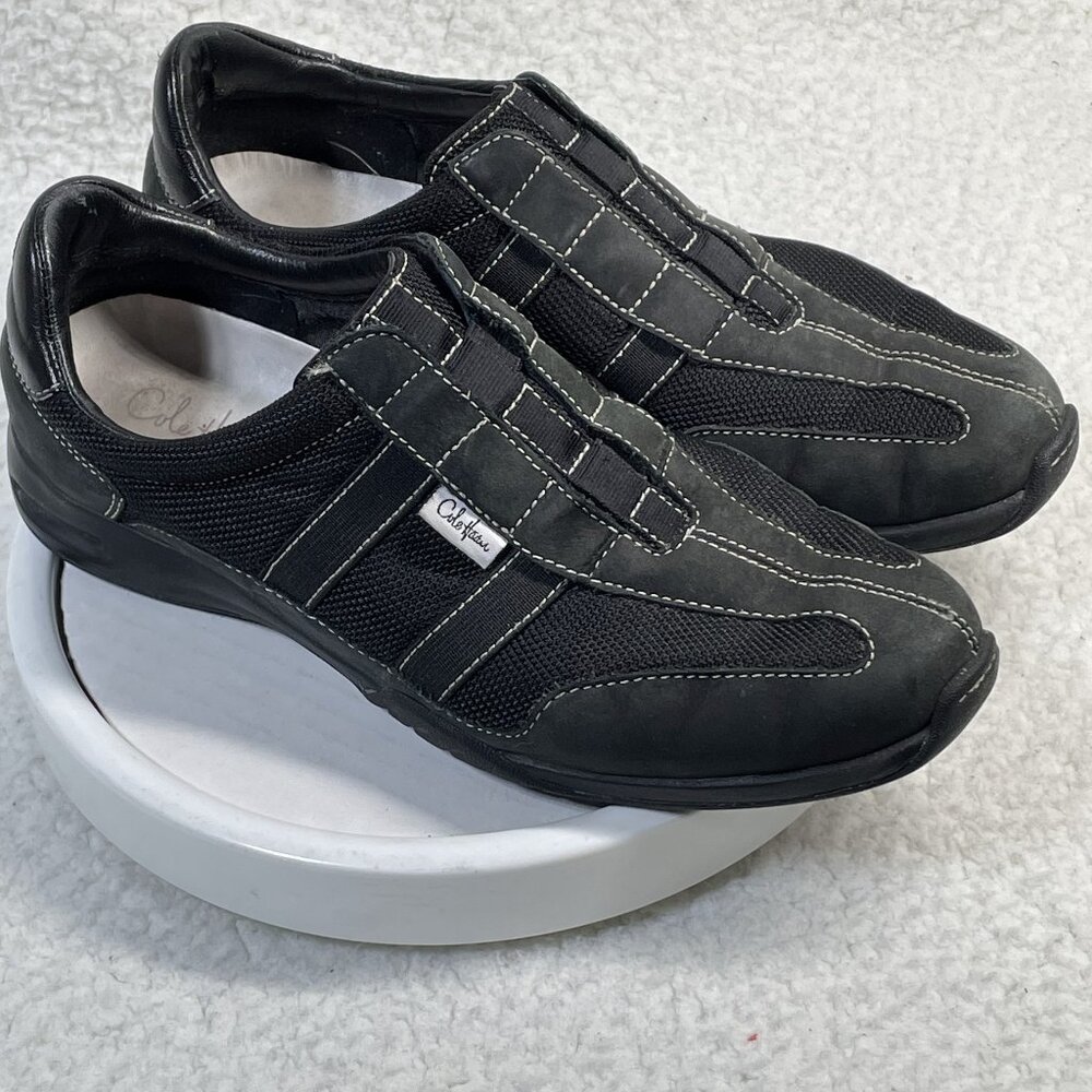 Cole Haan Sneakers Womens Size 7B Black Nike Air Soles Slip On Comfort Shoes
